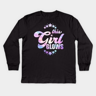 This girl Glows - Glow party squad funny gift idea T-Shirt Kids Long Sleeve T-Shirt